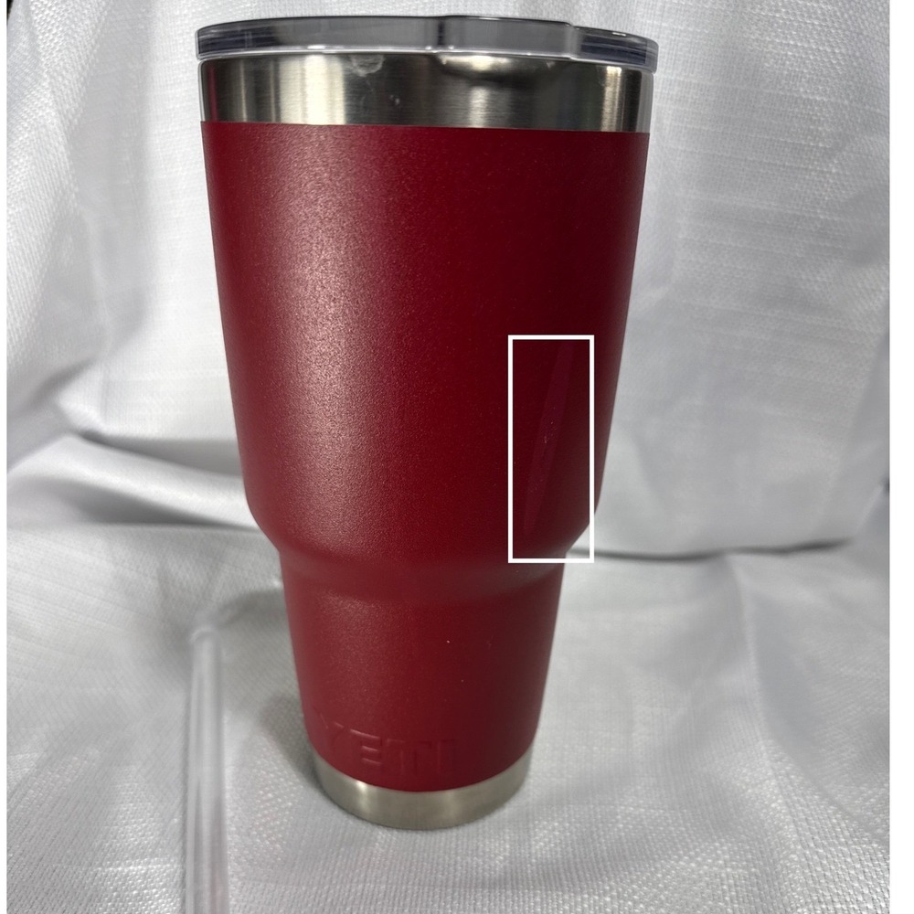 YETI Rambler 30 oz Tumbler Harvest Red Stainless Steel Vacuum Insulated Mug Lid